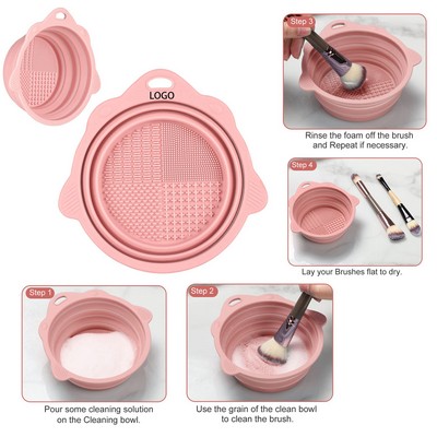Foldable Silicone Makeup Brush Cleaner Bowl