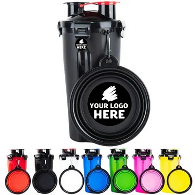 2-in-1 Travel Pet Cup Bottle Bowl