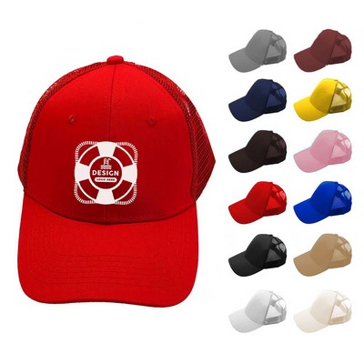 6-Panel Cotton Mesh Baseball Cap