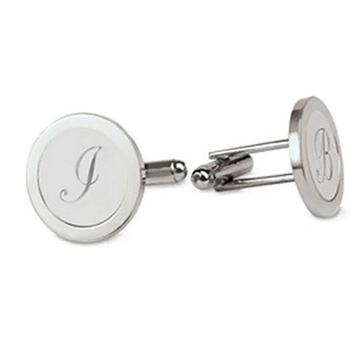 Monogram Silver Script Cufflinks
