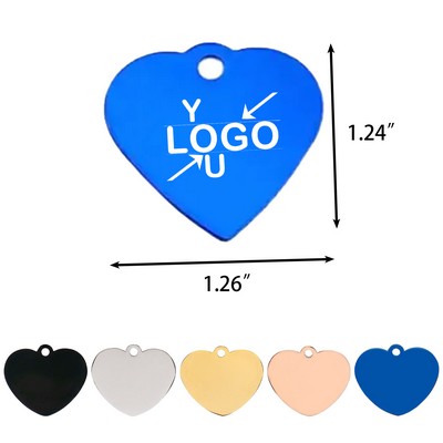 Aluminum Heart Pet Tag