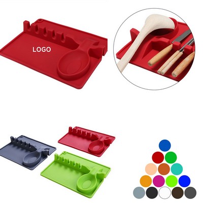 Silicone Utensil Rest with Spoon Slot.