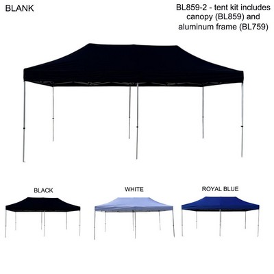 20' Tent Kit, Heavy duty Canopy and Aluminum Frame, Blank only.