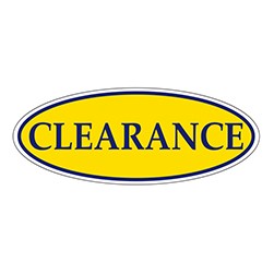 "CLEARANCE" Yellow/Blue Oval Slogan Vinyl Sticker