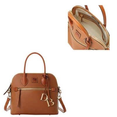Dooney & Bourke Caramel Brown Pebble Grain Domed Satchel Bag
