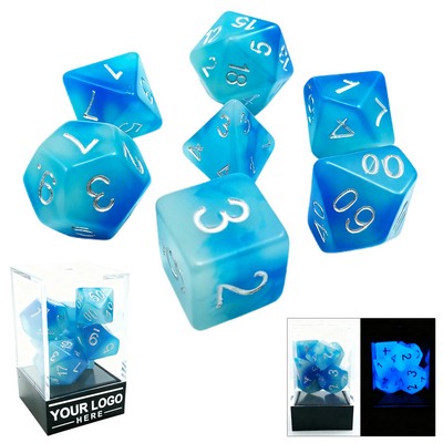 7-Piece Glow-in-the-Dark Polyhedral Dice Set