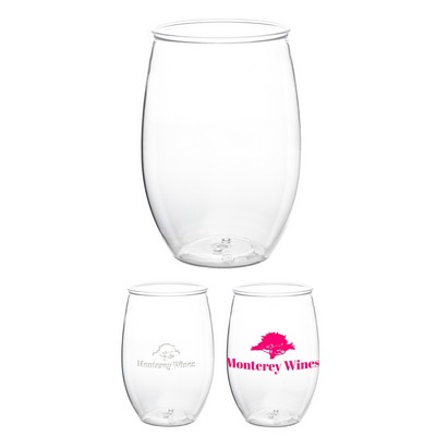 16 Oz. PET Plastic Stemless Full Rim Wine Tumbler