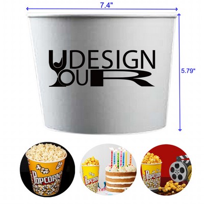 3L Disposable Paper Popcorn Buckets Cups Containers