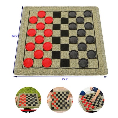 eversible Carpet Giant Checkers Game Set