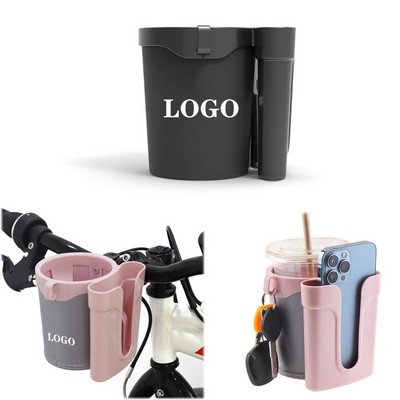 3In1 Bicycle Stroller Cup Holder W/ Phone Keys Holder