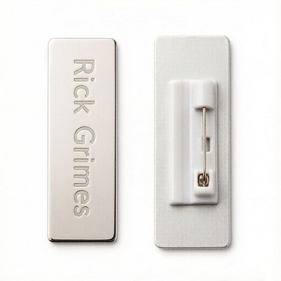 3"W x 1"H Executive metallic personalized Name Badge