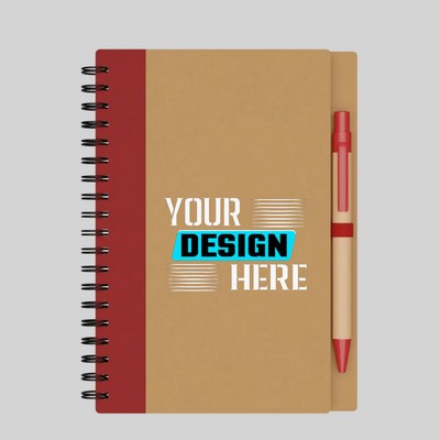 Eco Spiral Notebook & Pen - 1 Color Imprint