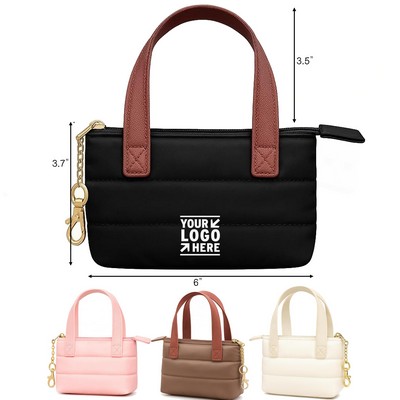 Cute Mini Tote Keychain Fancy Coin Pouch