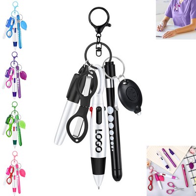 6 Pcs Nurse Pen Set Keychain