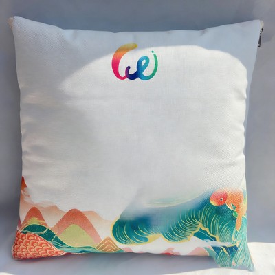 15.76 x 15.76" Full Custom Linen Cotton Square Throw Pillow for Sofa Couch Bed Home Decor