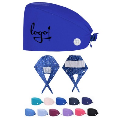 Medical Nurse Scrub Hats with Button