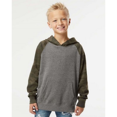 Independent Trading Co. Youth Lightweight Special Blend Raglan Hooded Sweatshirt - PRM15YSB