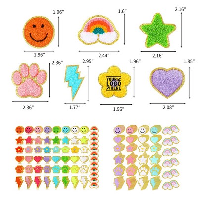 Glitter Self Adhesive Letters Chenille Clothing Patch