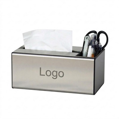 Stainless Steel Tissue Dispenser With Storage Compartment