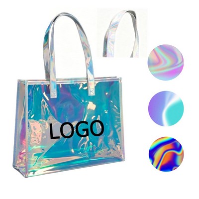 Vibrant Holographic PVC Tote Bag