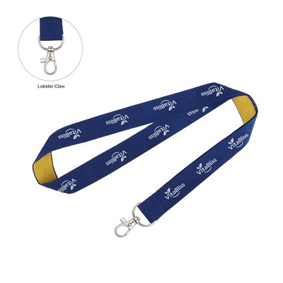 1" Custom Polyester Lanyard for ID Badges W/ Lobster Claw