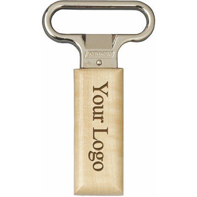 Ahh Super!™ Two Prong Chrome Plated Cork Extractor w/Birch Brown Sheath