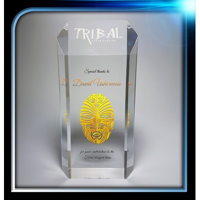 Corporate Series Acrylic Hexagonal Slanted Top Award (4 1/2" x 9" x 2")