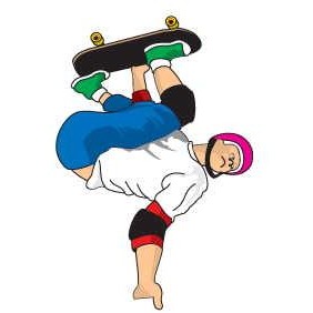 Skateboarding Promotional Magnet w/ Strip Magnet (6 Square Inch)