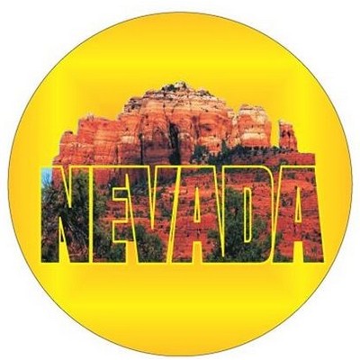 Red Rock Canyon Round Badge w/ Bar Pin (2 1/2" Diameter)