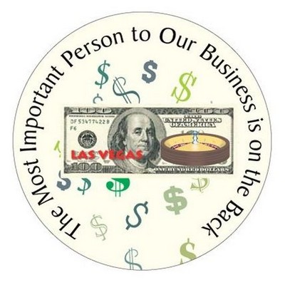 Vegas Roulette Table On $100 Bill Photo Hand Mirror (2½" Diameter)