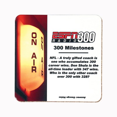 3 1/2" Square Full Color Deluxe Coaster w/Cork Lining