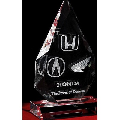 Custom Crystal Image in Water Droplet Plaque w/3D Logo/ Text (9")