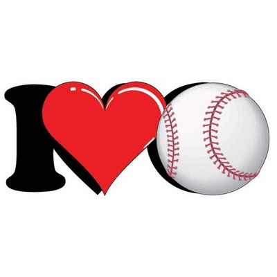 I Love Baseball Maxi Magnet (12 Square Inch)