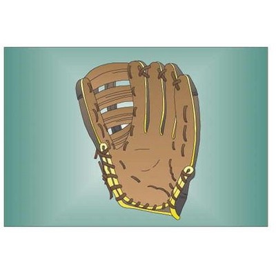 Baseball Glove Rectangle Badge w/ Bar Pin (2"x3")