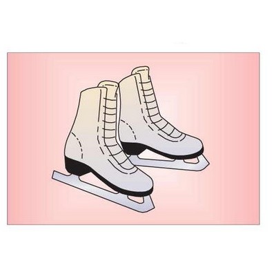 Ice Skates Rectangle Badge w/ Bar Pin (2"x3")