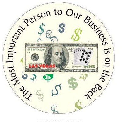 Las Vegas Royal Flush $100 Bill Photo Hand Mirror (2½" Diameter)