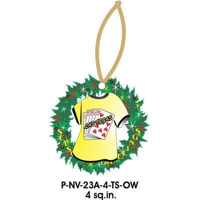 Hearts Royal Flush T-Shirt Wreath Ornament w/ Black Back