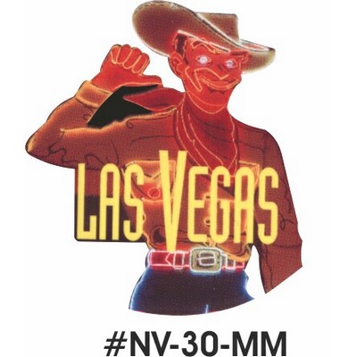 Vegas Vic Neon Cowboy Mighty Mini Magnet