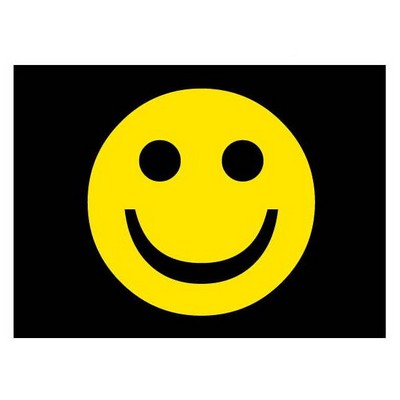 Smiley Face Rectangle Badge w/ Bar Pin (2 1/2"x3 1/2")