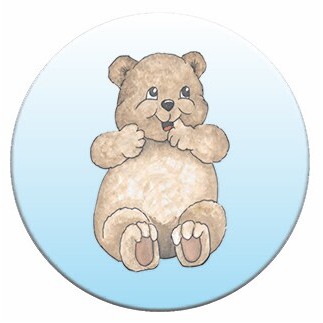 Bear Cub Round Badge w/ Bar Pin (2.5" Diameter)