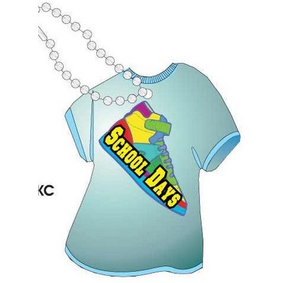 School Days Shoe Promotional T Shirt Key Chain w/ Black Back (4 Square Inch)