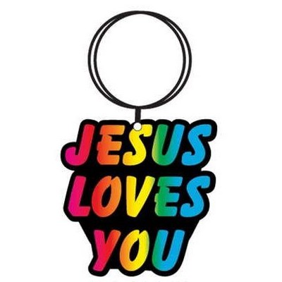 Jesus Loves You Executive Keychain w/Mirrored Back (12 Square Inch)