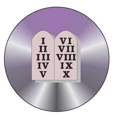 10 Commandments Round Badge w/ Bar Pin (2 1/2" Diameter)