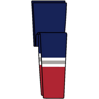 New York Pro Series Blue & Red Away Socks w/White & Gray Stripes