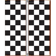 16 Oz. Vinyl Pole Banner Set - Black Checkered Flag (3'x8')