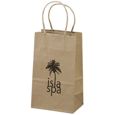 Eco Pup - Kraft-Brown Shopper- Flexo Ink Print (5 1/2" x 3 1/2" x 8")