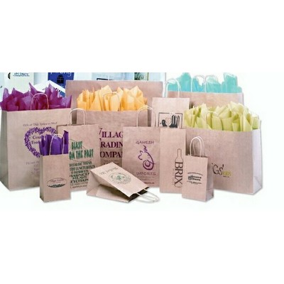 Short Run Natural Kraft Paper Shopping Bag (8"x4"x10")