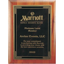 Rectangle Solid Walnut Wood Plaque (7"x9")