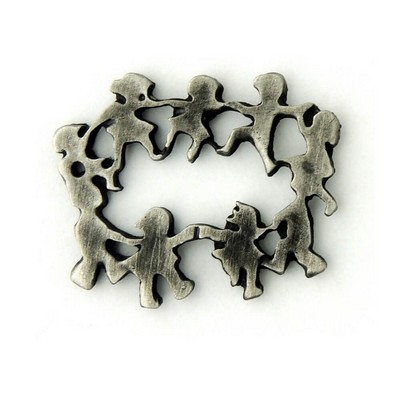 Stock Circle of Children Lapel Pin