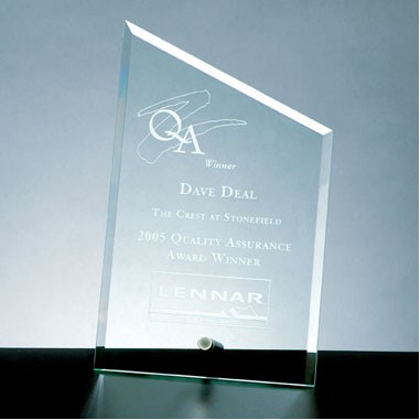 Beveled Sail Award w/Aluminum Pole (Screened)